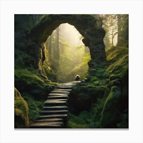 Bridge In The Forest Canvas Print