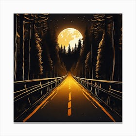 Moonlit Road Canvas Print