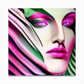 Facepinkgreen Canvas Print