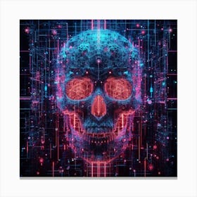 Digital Skull Canvas Print