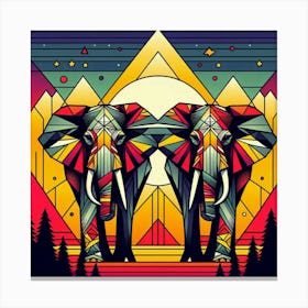 The Grounded Guardians Elephants Canvas Print