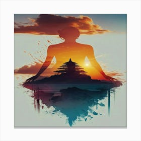 Meditation At Sunset Canvas Print