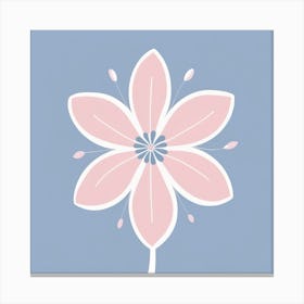 A White And Pink Flower In Minimalist Style Square Composition 356 Canvas Print