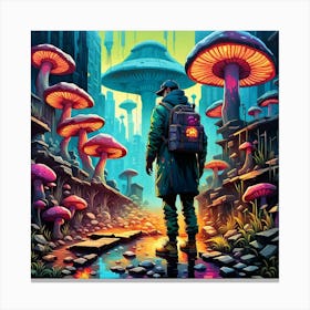 Cyberpunk Apocalypse City Canvas Print