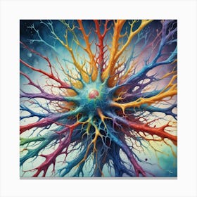 Colorful Neuron Canvas Print