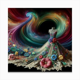 Dress Of Flowers Canvas Print