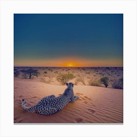 Cheetah In The Desert Canvas Print