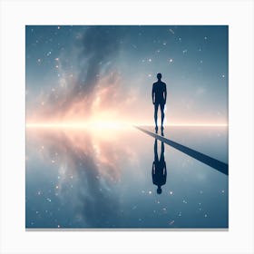 Man Standing On A Bridge Canvas Print