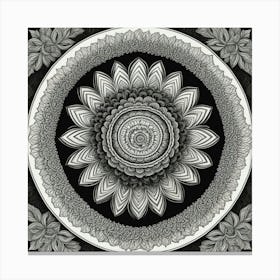 Black And White Flower Canvas Print