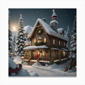 Christmas Cottage Canvas Print