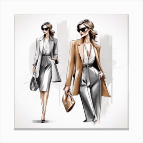 A Sophisticated And Stylish Woman Fashion Illustration Canvas Print