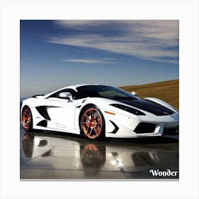 White Lamborghini Canvas Print