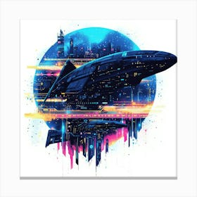 Futuristic City.Generated AI. Wall Art Print 14 Canvas Print