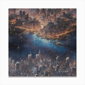 Cityscape At Night Canvas Print