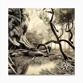 Old Forest Landscape Canvas Print
