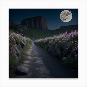 Full Moon In The Mountains Canvas Print