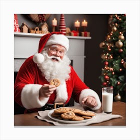 Santa Claus With Cookies 5 Canvas Print