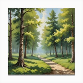 Landscape With Trees Art Print 2 Canvas Print