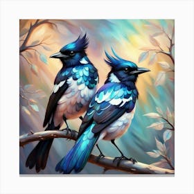 Birds On A Branch 1 Canvas Print