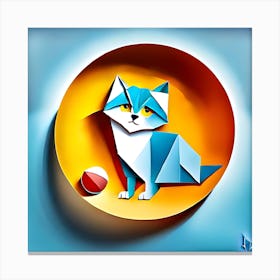 Origami Cat Canvas Print