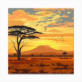 Sunset In The Savannah 4 Canvas Print