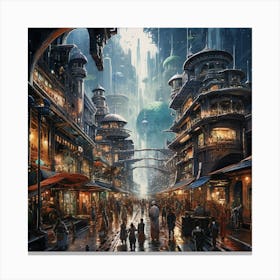 Techtricity - The Future City Canvas Print