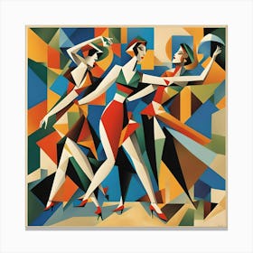 Dancers abstract art Canvas Print