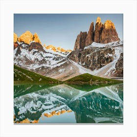 Dolomite Mountain Lake Canvas Print