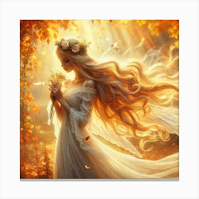 Beautiful Girl In The Forest 3 Canvas Print