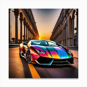 Rainbow Lamborghini 2 Canvas Print
