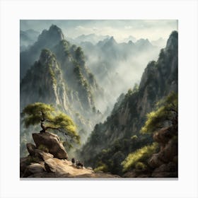 Chinese Mountains Landscape Painting (146) Canvas Print