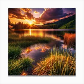 Sunset In The Mountains 112 Canvas Print