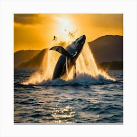 Humpback Whale Jumping 2 Canvas Print