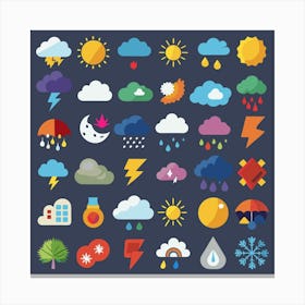 Weather Icons Set 1 1 Canvas Print