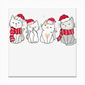 Funny Cat Lovers Cute Cat Santa Hat Christmas Canvas Print