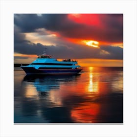 Sunset On A Ferry 25 Canvas Print