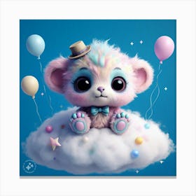 Teddy Bear On Cloud Canvas Print