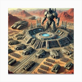 A Detailed Military Structure For The Martian Dominion Canvas Print