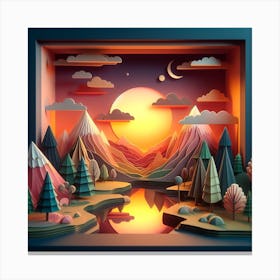 Paper Cut Art Canvas Print