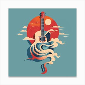 Guitar And Clouds Toile