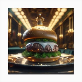 Burger With Crown Canvas Print