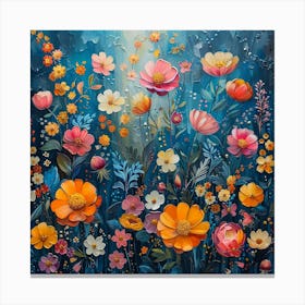 Flowers In The Rain 1 Canvas Print