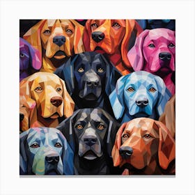 Polygonal Dogs Canvas Print