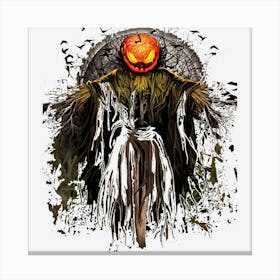 Mens The Pumpkin King Crown Halloween Jack O Lantern Scary Face 1 Canvas Print