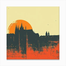 A Prague Castle Minimal Illustration 1720468325 3 Canvas Print