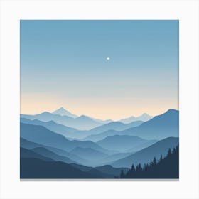Misty mountains background in blue tone 102 Canvas Print