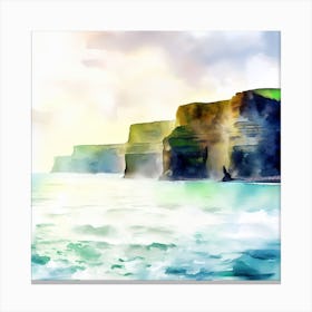 Watercolor Cliffs of Moher Canvas Print