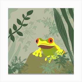 Frog In The Jungle Canvas Print