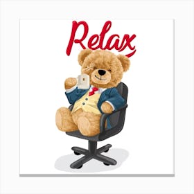 Relax Teddy Bear Canvas Print