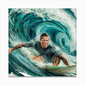 Surfer On A Wave 5 Canvas Print